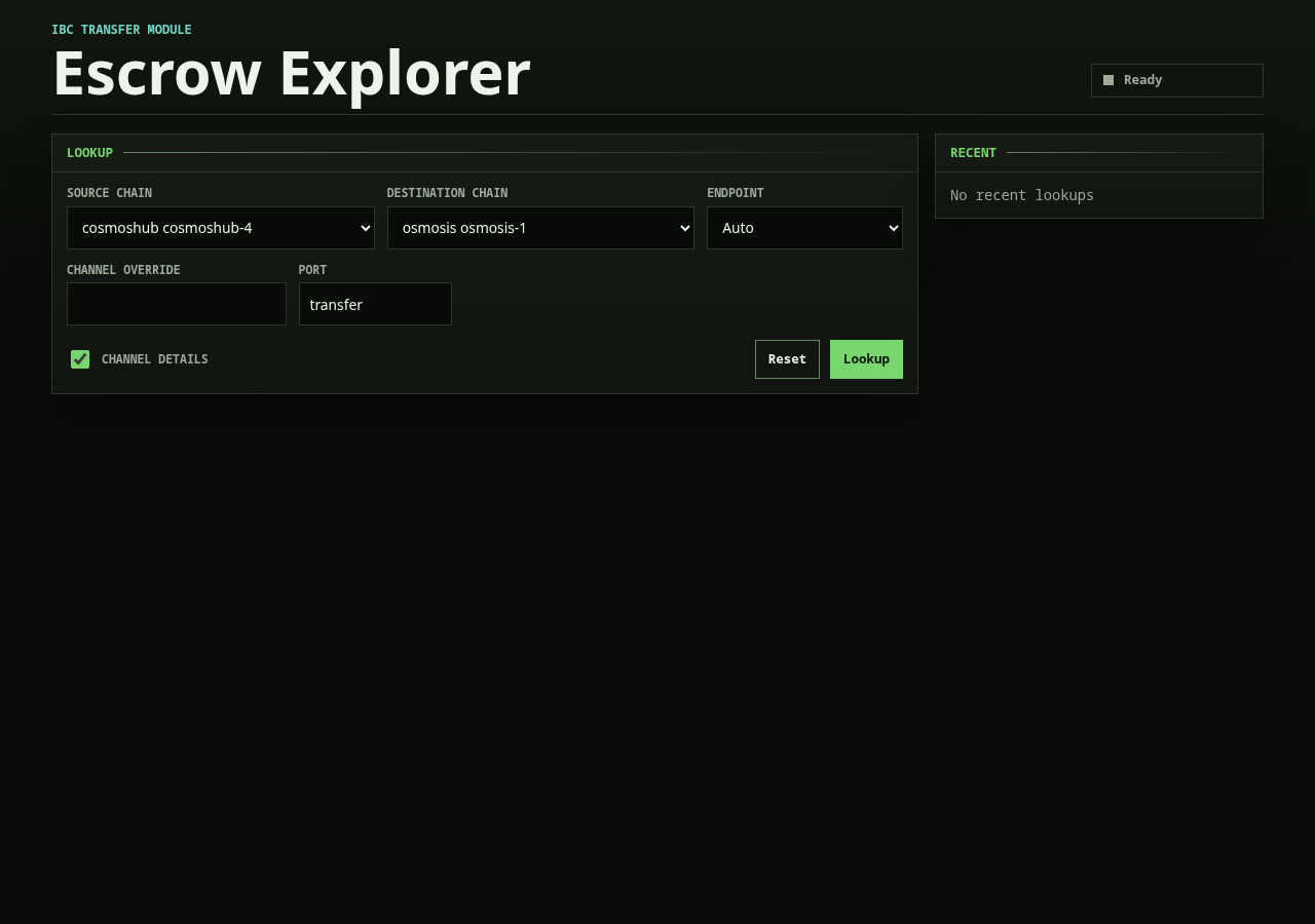IBC Escrow Explorer screenshot