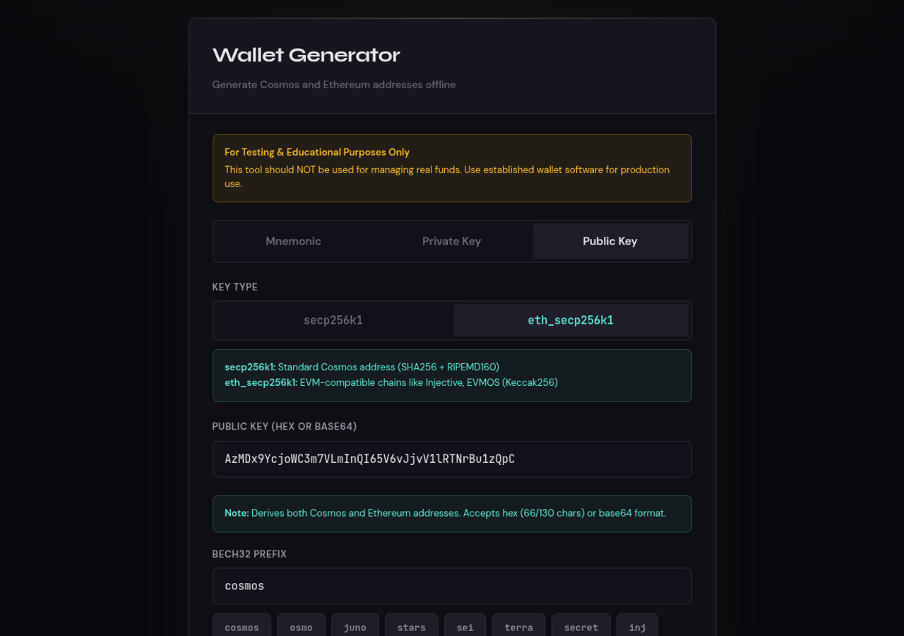 Wallet Generator screenshot
