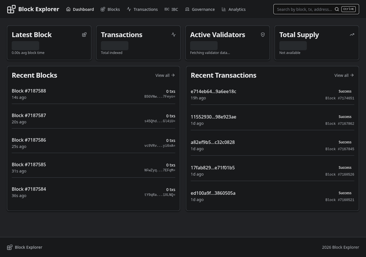 Yaci Block Explorer screenshot